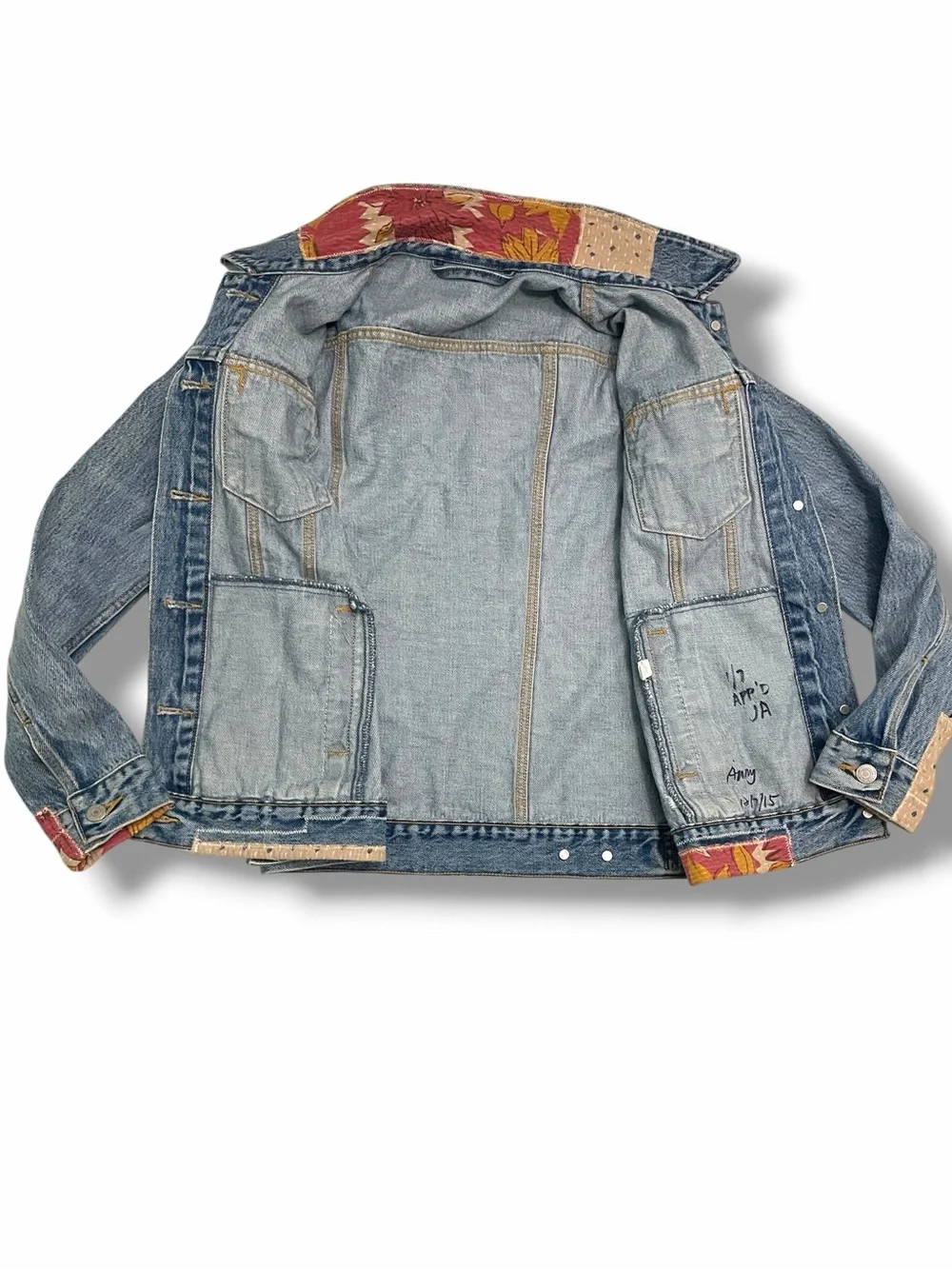Levi's Premium Faded Boyfriend Desperado Sample Patchwork Denim Jacket Small